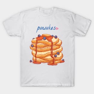 blueberries pancakes hand drawn T-Shirt